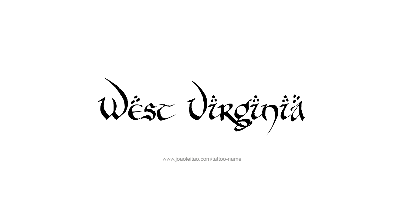 Tattoo Design USA State Name West Virginia