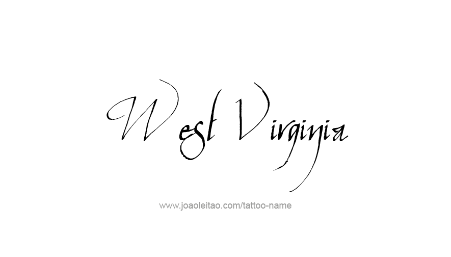 Tattoo Design USA State Name West Virginia