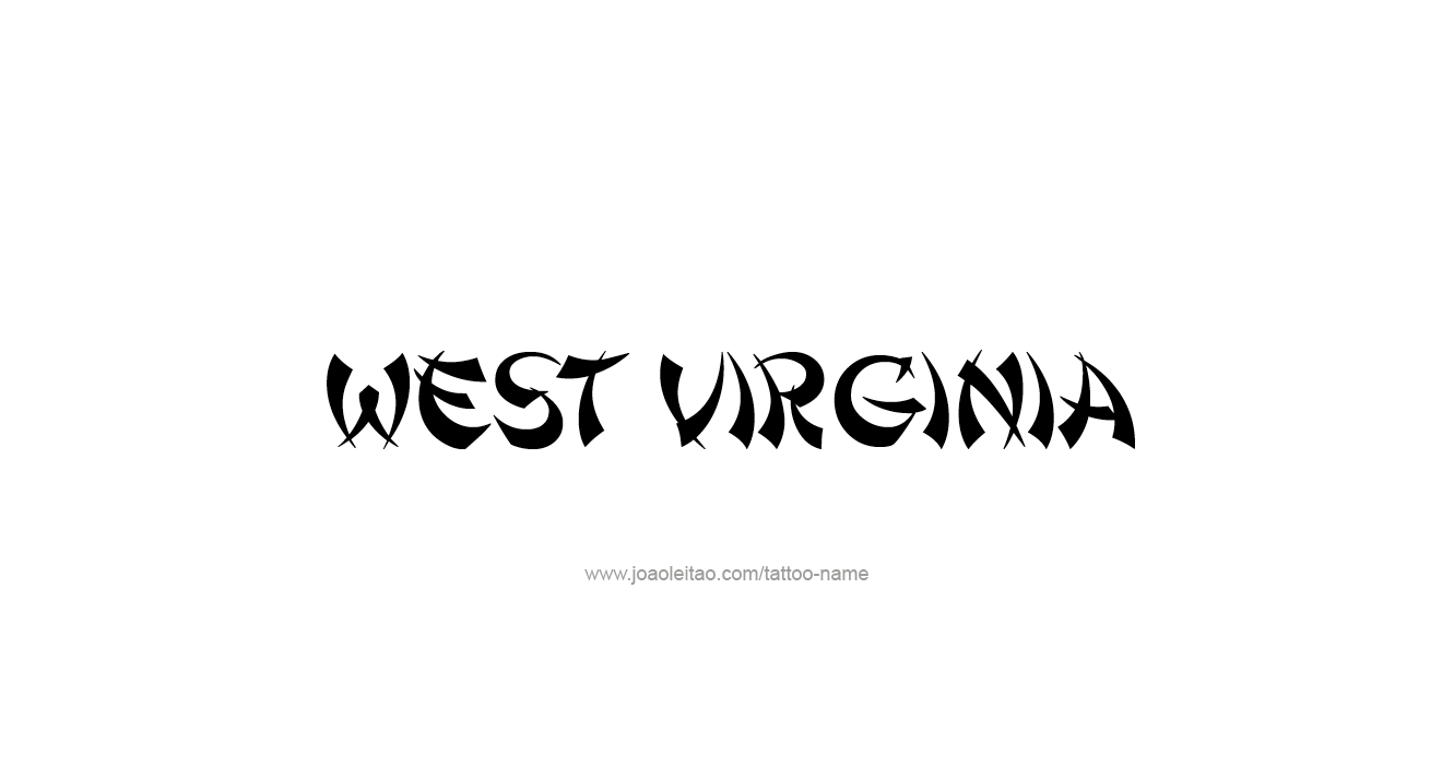 Tattoo Design USA State Name West Virginia