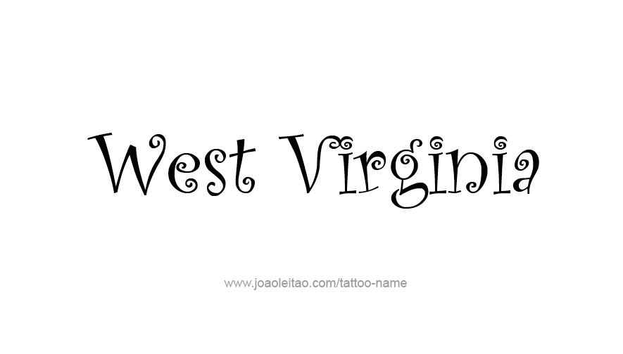 Tattoo Design USA State Name West Virginia