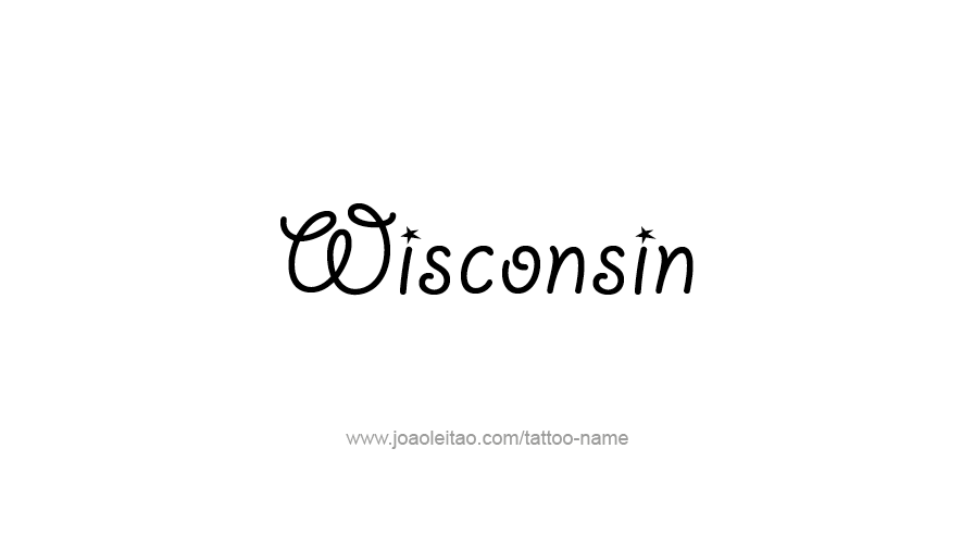 Tattoo Design USA State Name Wisconsin