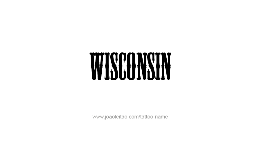 Tattoo Design USA State Name Wisconsin