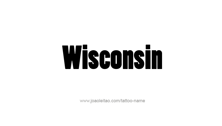 Tattoo Design USA State Name Wisconsin