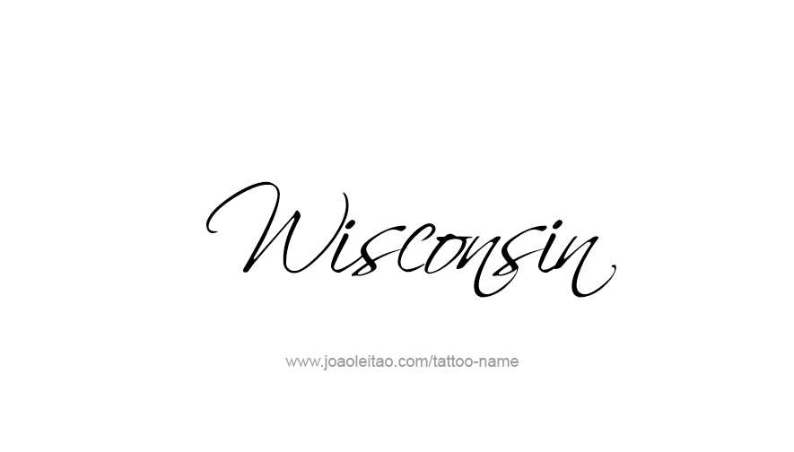 Tattoo Design USA State Name Wisconsin