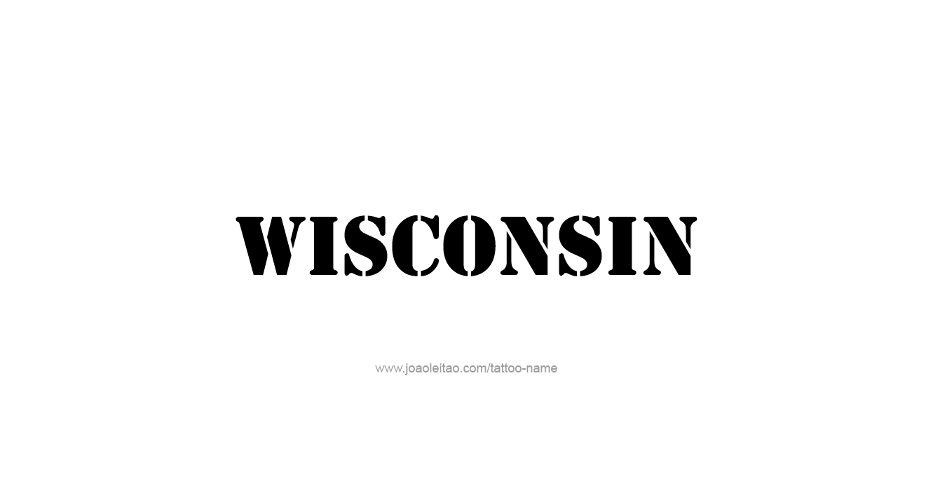 Tattoo Design USA State Name Wisconsin