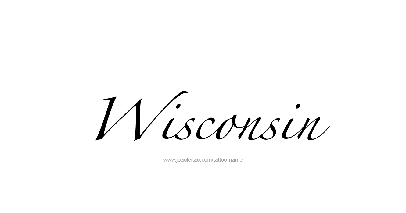 Tattoo Design USA State Name Wisconsin