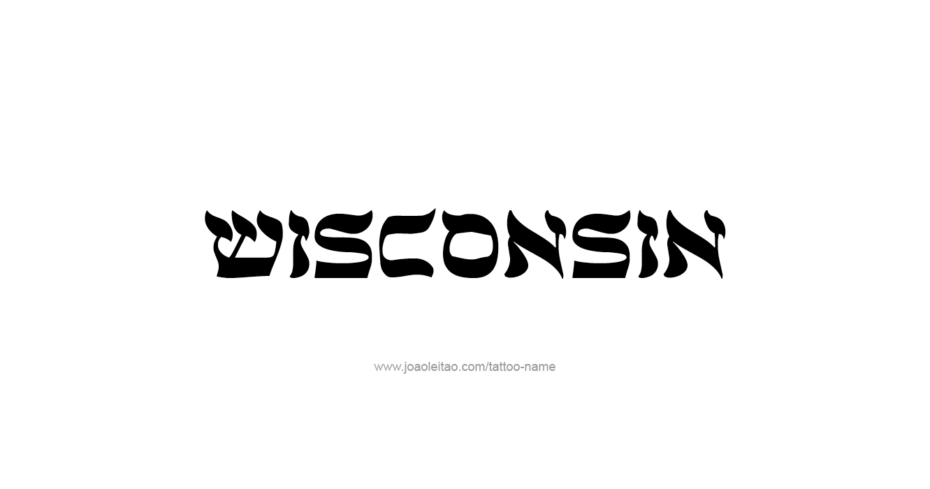 Tattoo Design USA State Name Wisconsin