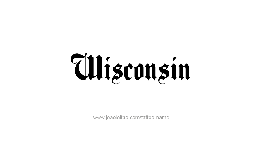 Tattoo Design USA State Name Wisconsin