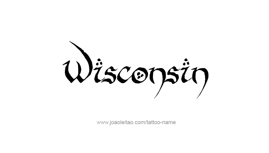 Tattoo Design USA State Name Wisconsin