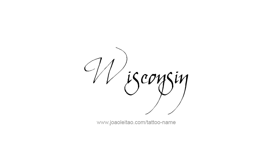 Tattoo Design USA State Name Wisconsin