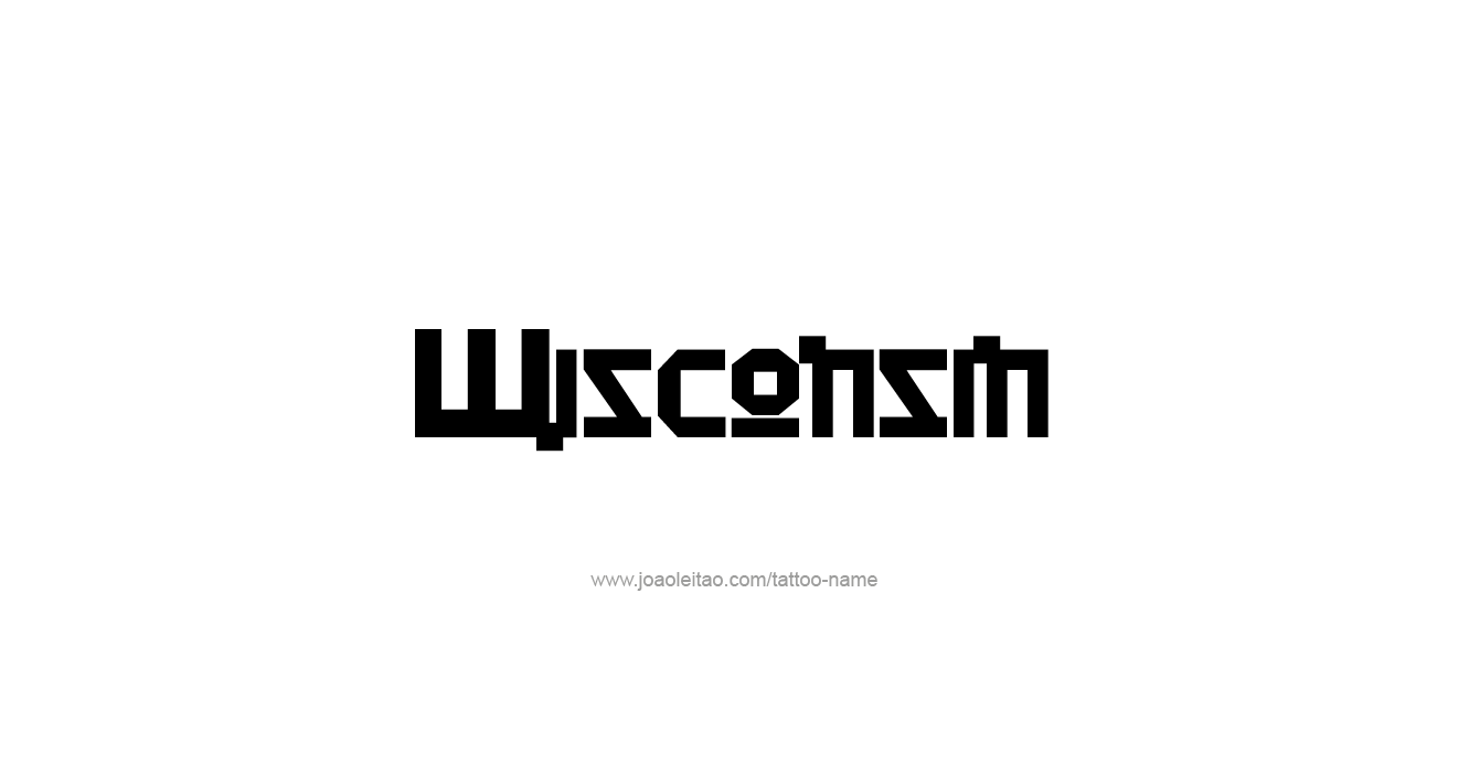 Tattoo Design USA State Name Wisconsin