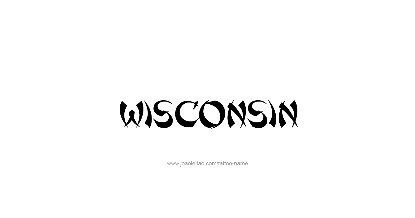 Tattoo Design USA State Name Wisconsin