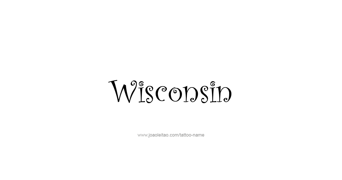 Tattoo Design USA State Name Wisconsin