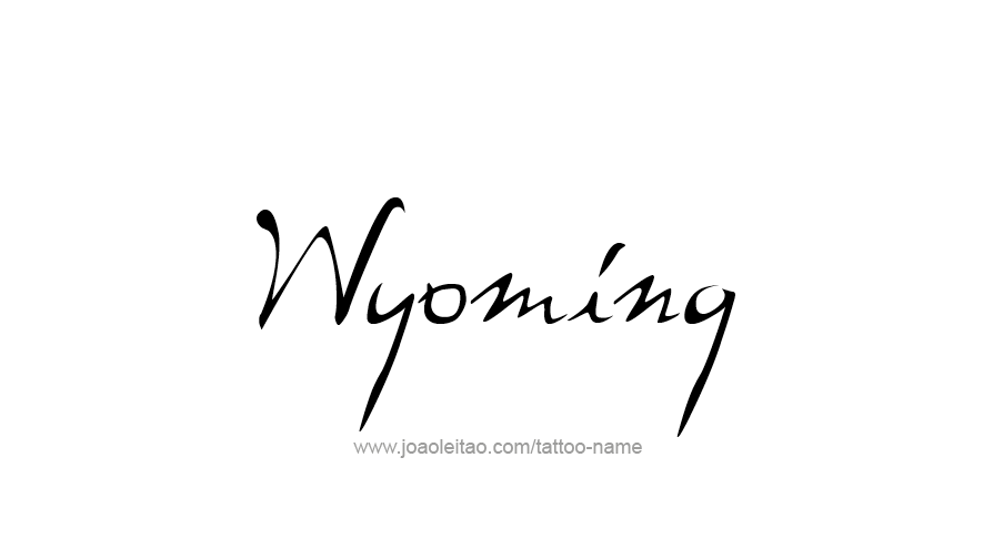 Tattoo Design USA State Name Wyoming