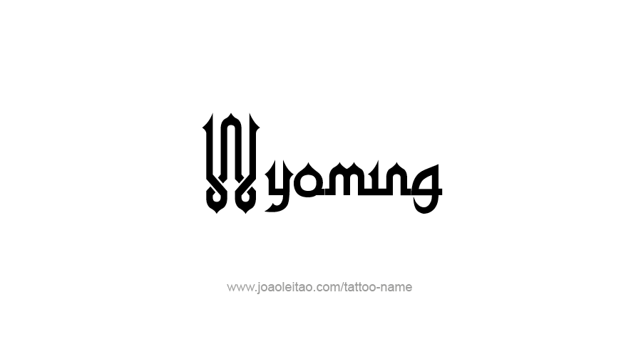 Tattoo Design USA State Name Wyoming