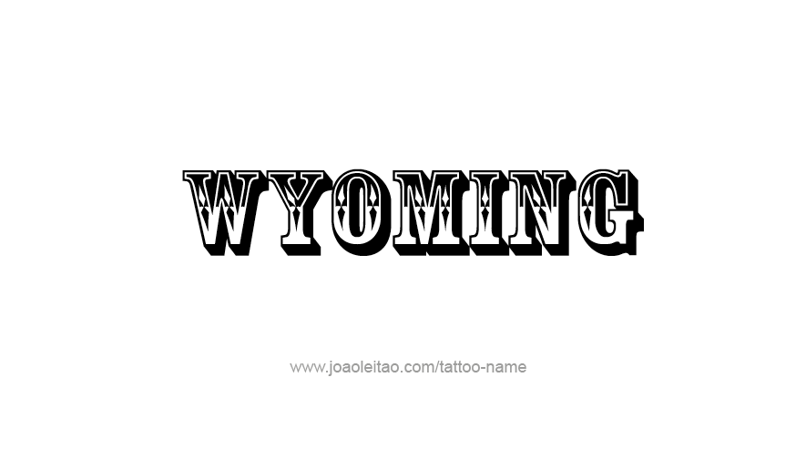 Tattoo Design USA State Name Wyoming