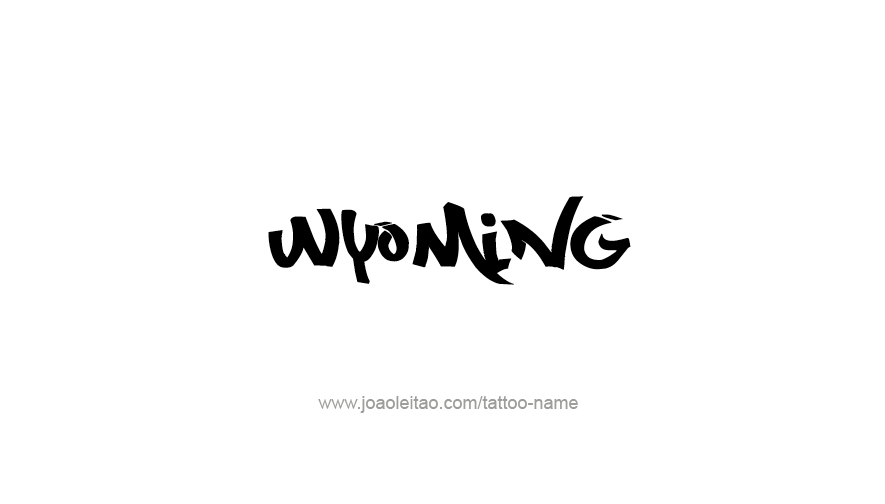 Tattoo Design USA State Name Wyoming