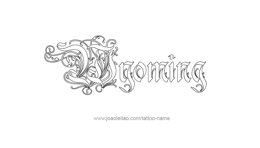 Tattoo Design USA State Name Wyoming