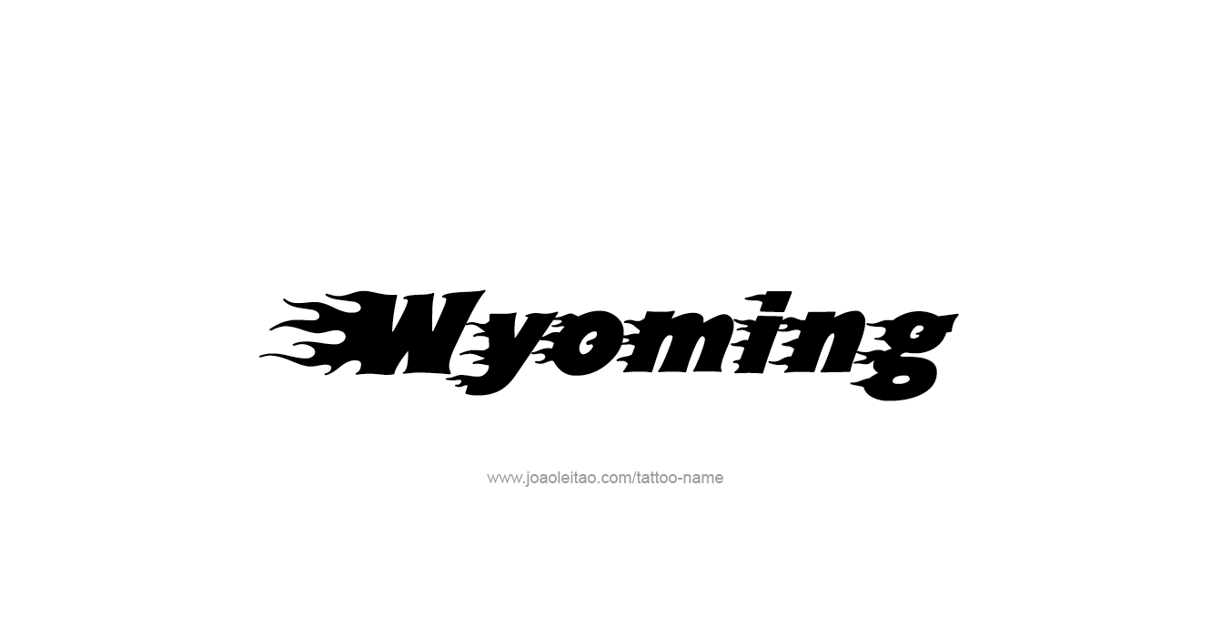 Tattoo Design USA State Name Wyoming