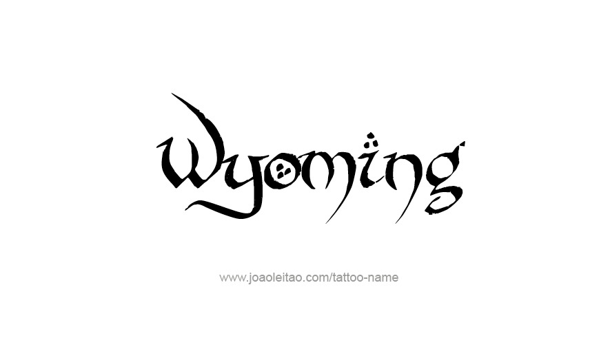 Tattoo Design USA State Name Wyoming