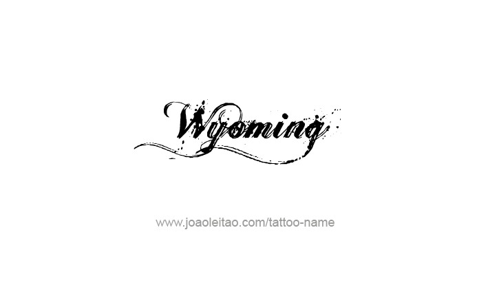 Tattoo Design USA State Name Wyoming