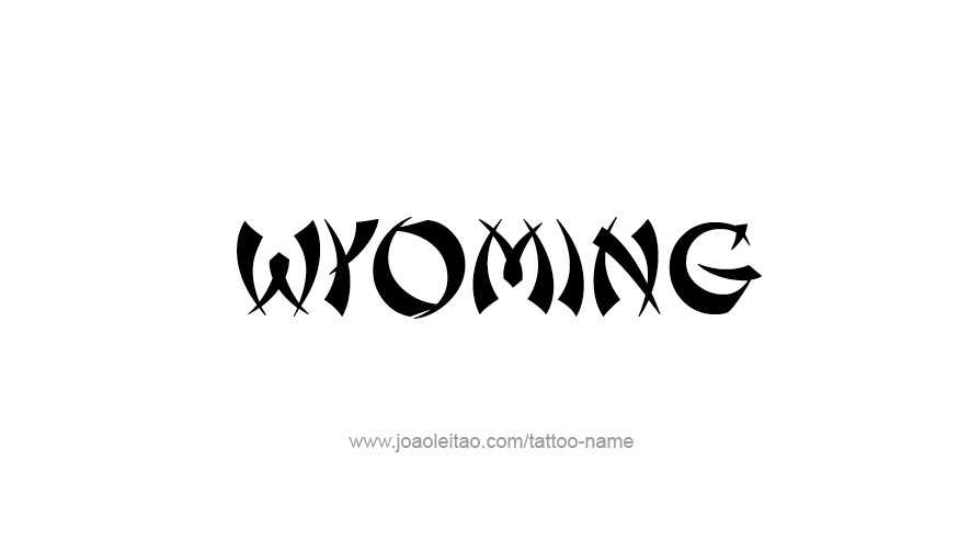 Tattoo Design USA State Name Wyoming