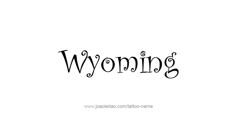 Tattoo Design USA State Name Wyoming