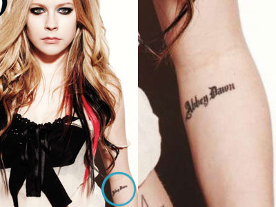 Avril Lavigne Name Tattoo