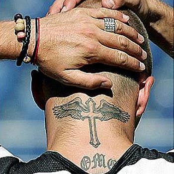 Neck Tattoo for Men - Cross Tattoo Design Ideas