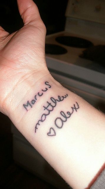 Child's Handwriting Name Tattoo Idea