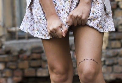 Knee Name Tattoo Idea