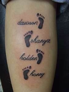 Calf Name Tattoo Idea