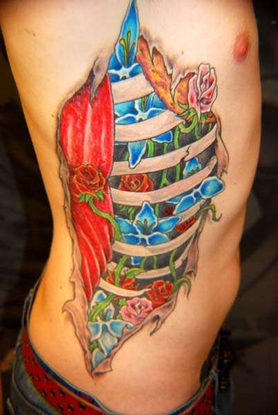 Ribs Tattoo for Men - Image Tattoo Design Ideas on ribs