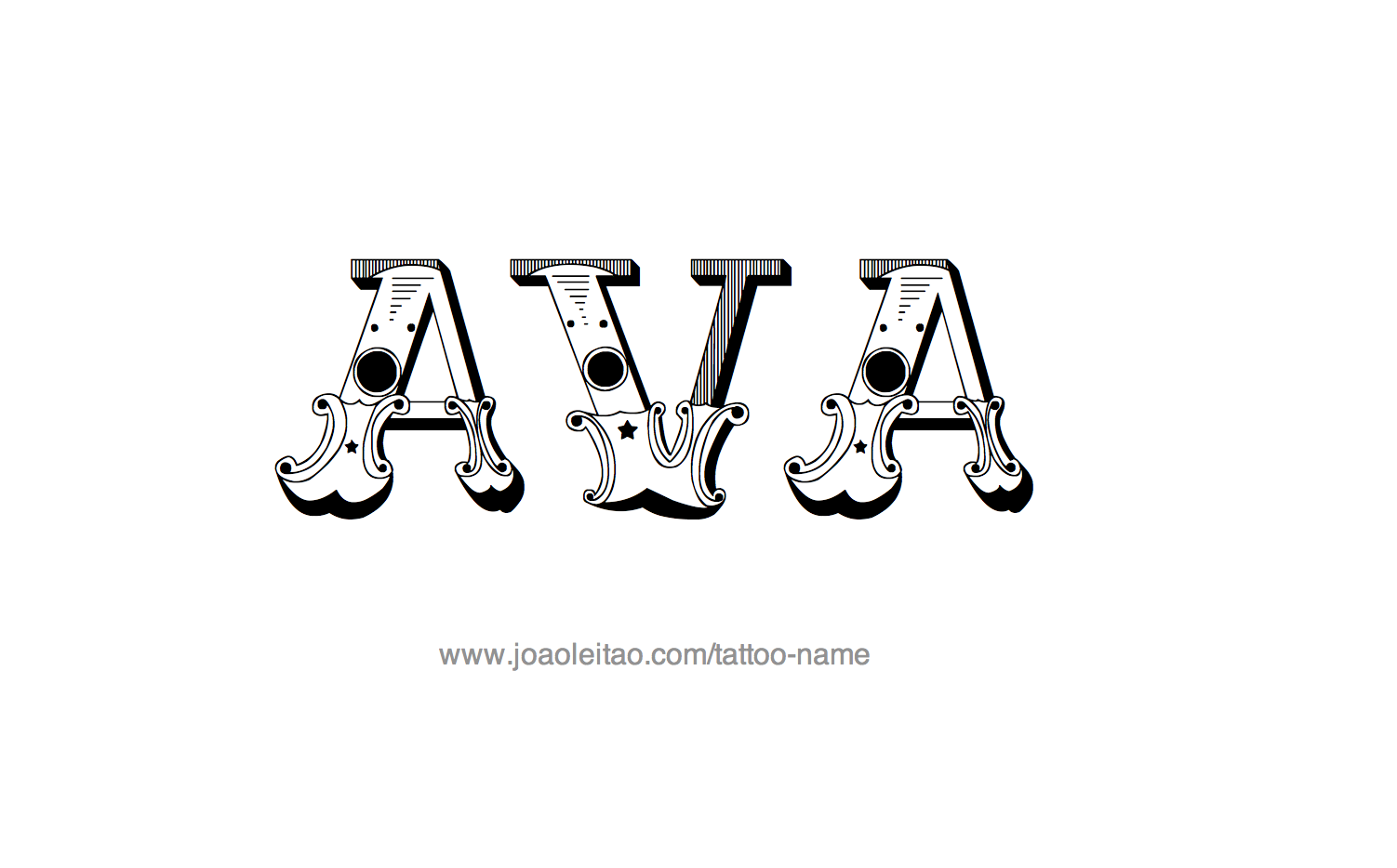 Ava Name Tattoo Designs