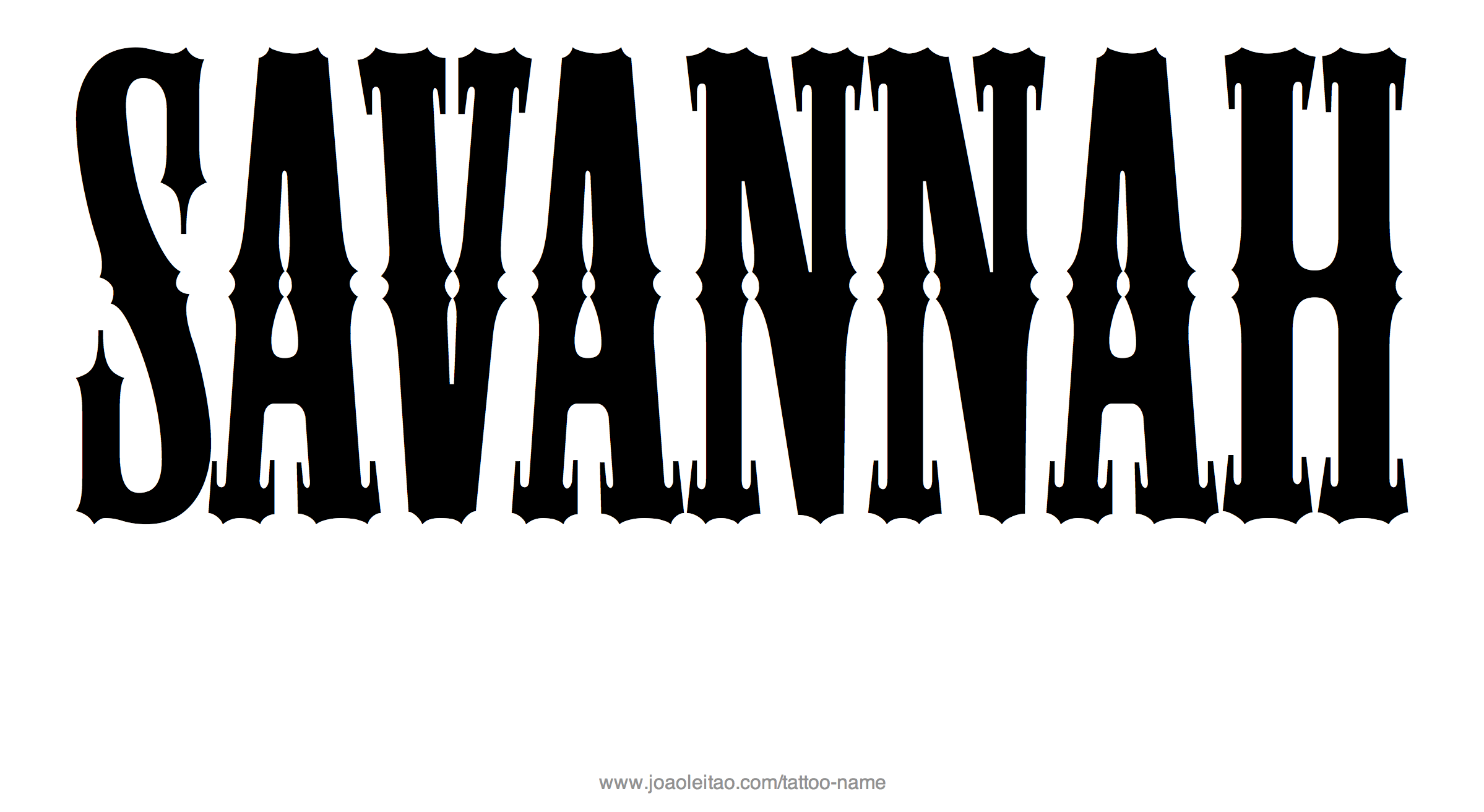 Savannah Name Tattoo Designs
