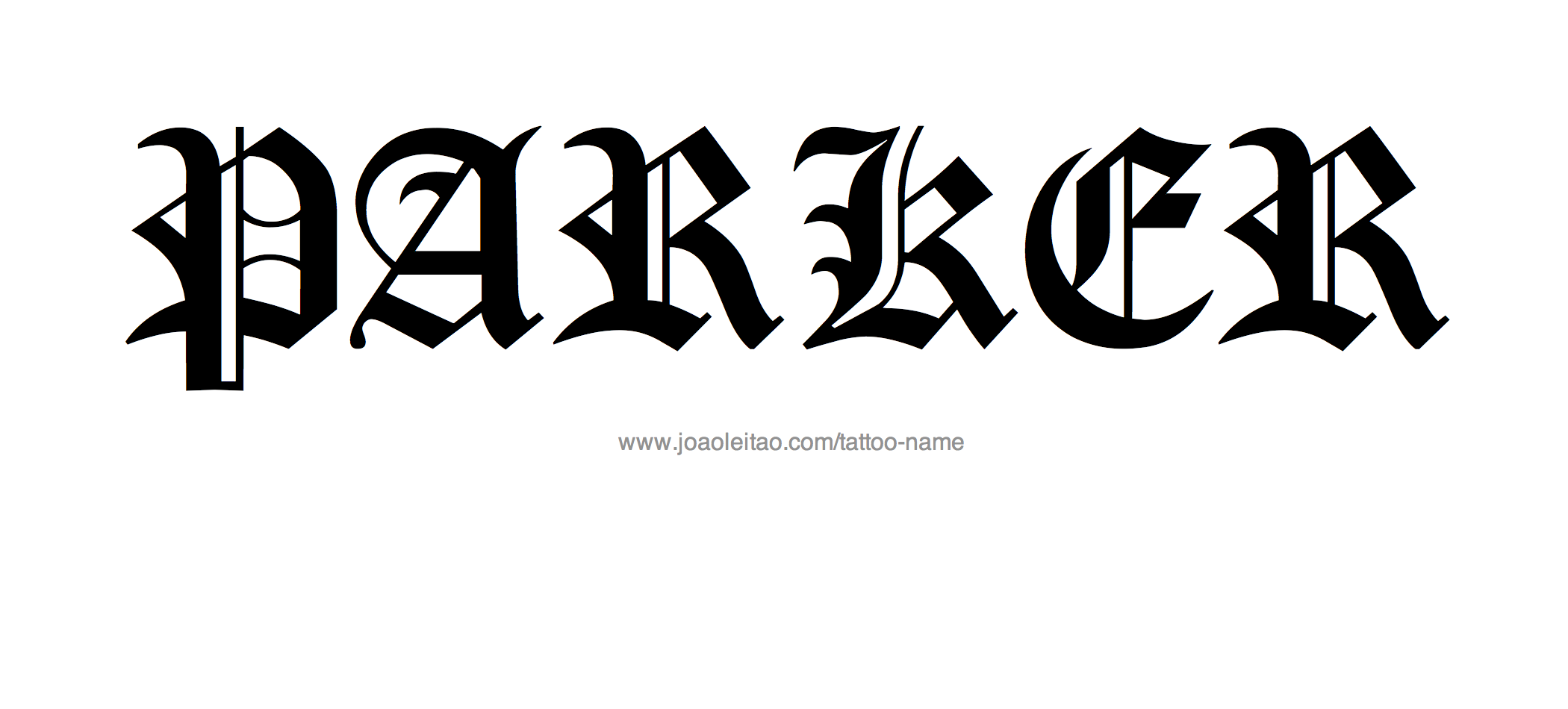 Tattoo Design Name Parker 