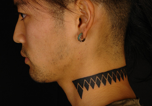 Neck Tattoo for Men - Tribal Tattoo Design Ideas