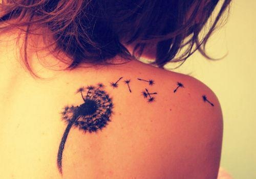 Dandelion Back Shoulder Tattoo Design