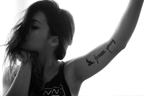 Inner arm script tattoo designs ideas for girls