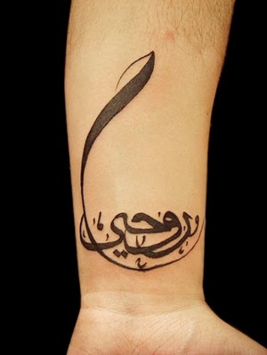 Calligraphy wrist name tattoo idea