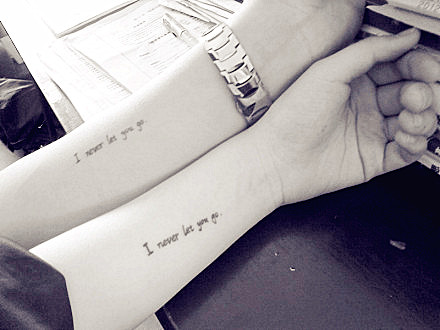 Loving quote design – couple tattoos idea