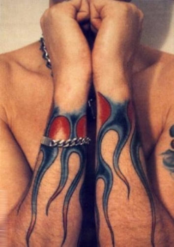 Flame tattoo designs - wrist tattoos for men