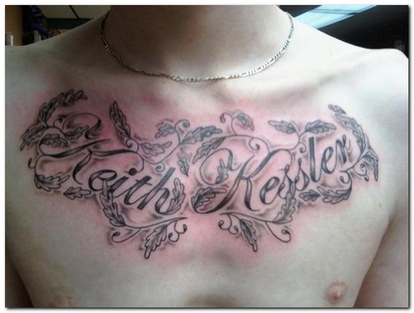 Kids name tattoo idea for chest