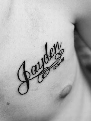 Jayden name tattoo design on chest
