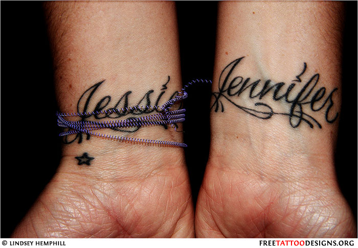 wrist tattoo idea with kids names