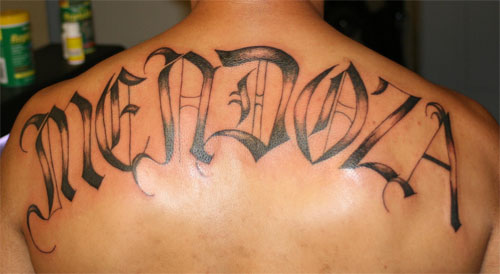 Back Name Tattoo Ideas