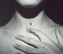 Small keyhole neck tattoo design idea for women