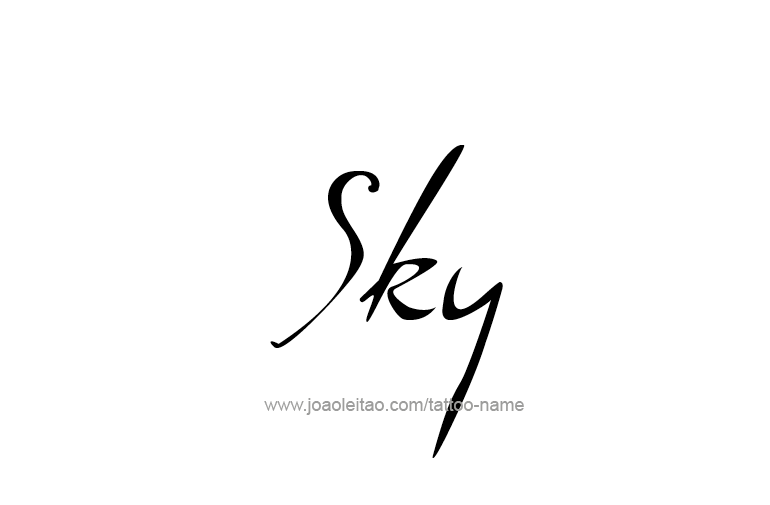 Sky Name Tattoo Designs