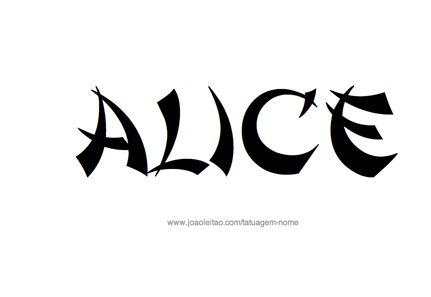 Desenho de Tatuagem com o Nome Alice