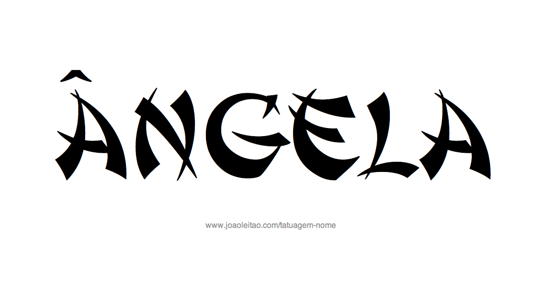 Desenho de Tatuagem com o Nome Angela